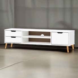   TV stolek, multifunkční mediální stolek 120x30x40 cm bílý BC-08