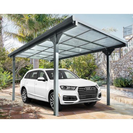 ForGarden CP-4L plochá střecha pergola krytý přístřešek pro jedno auto antracit 300 cm x 496 cm