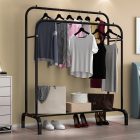 Věšák na oblečení s botníkem a kolečky 120 x 58 x 154 cm černi CR010-125