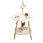 Konferenční stolek s kulatou policí 50x49 cm bílý FUR-1317-2