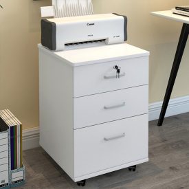   FUR-1602-White uzamykatelná zásuvková skříň kontejner s koly