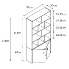 Regál na knihy 178x30x97cm hnědá FUR1670-3