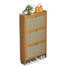 Bambusová skříňka na boty 68x17x121cm BC FUR1676-4