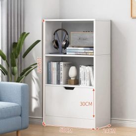   BeComfort knihovna, regál s policemi 50x24x109 cm bílá FUR1923-1