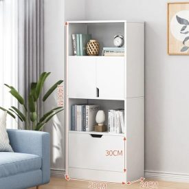   BeComfort knihovna, regál s policemi 50x24x140 cm bílá FUR1923-2