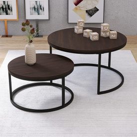   Konferenční stolek, sada 2 ks, 60x60x50 cm hnědý FUR1938-1