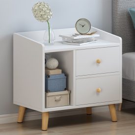   Noční stolek se dvěma zásuvkami 43x30x48cm bílý FUR1976-2
