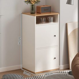   Komoda do ložnice obývacího pokoje nábytek 2-dveřová skříň 40x34x97cm bílá FZ03