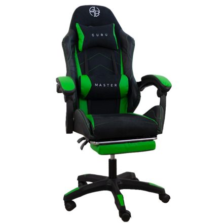 Guru Master Pohodlná hráčská židle, ergonomická otočná židle s podnožkou GM2-GN-L