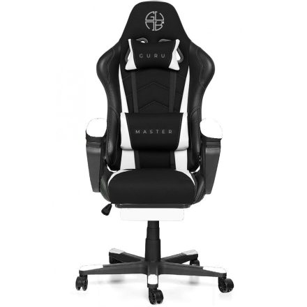 Guru Master Pohodlná hráčská židle, ergonomická otočná židle s podnožkou GM2-W-L