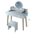 Toaletní stolek, kosmetický stolek, make-up stolek 73 x 40 x 80 cm BC HT-1501