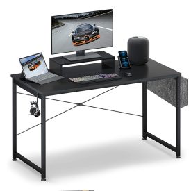   IA-01-BL počítačový stůl s monitorem a držákem na sluchátka černá