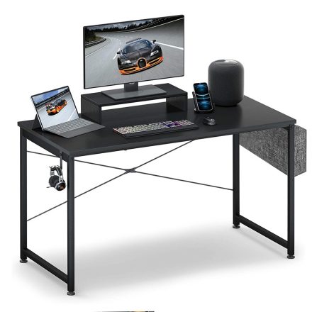 IA-01-BL počítačový stůl s monitorem a držákem na sluchátka černá