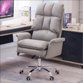   Kancelářské otočné křeslo, pohodlné, silně polstrované, šedá OC16