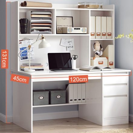 Policový stôl so zásuvkami a úložným priestorom 120x45cm biela OT-506-White