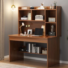   Policový stůl se zásuvkami a úložným prostorem 120x45x131cm hnědá OT-513-2