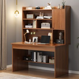   Policový stůl se zásuvkami a úložným prostorem 100x45x161cm hnědá OT-514-1