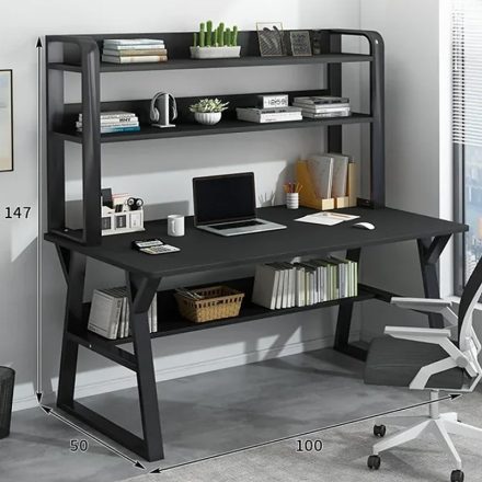 Psací stůl s policemi černý 100x48x145 OTV-B1