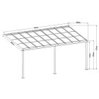 ForGarden P-550-1 plochá střecha pergola antracit s transparentní střechou 303 cm x 558 cm