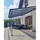 ForGarden P-550-1 plochá střecha pergola antracit s transparentní střechou 303 cm x 558 cm