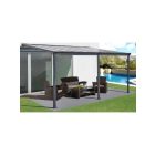 ForGarden P-550-1 plochá střecha pergola antracit s transparentní střechou 303 cm x 558 cm