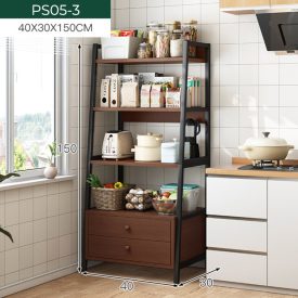   Polička na knihy se dvěma zásuvkami 40x30x150cm hnědá PS05-03