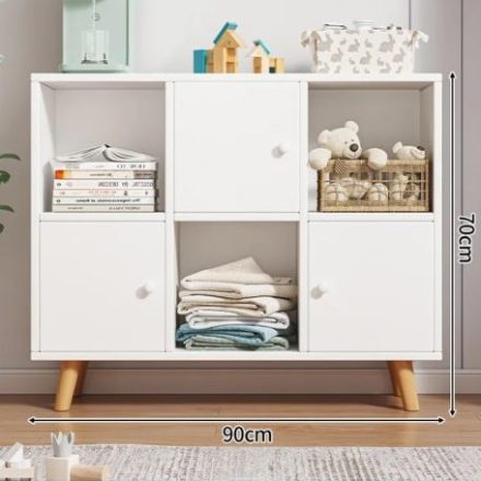 Komoda 3 dveřová skříň 90x24x70 cm bílá PZ02