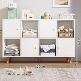 Komoda 4dveřová skříň 120x24x70 cm bílá PZ03