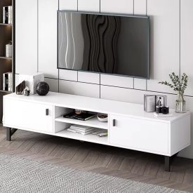   TV stolek, multifunkční mediální stolek 120x30x40 cm bílý RT10