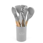 12 ks silikonové kuchyňské náčiní světle šedé T03